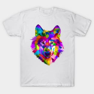 Magic Wolf - Colorful Wild Animal Painting T-Shirt